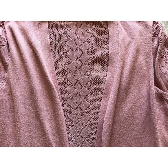 SIENNA SAGE Womens Dusty Rose Open Front Cardigan Sweater SzL Pre-Owned - Picture 7 of 10